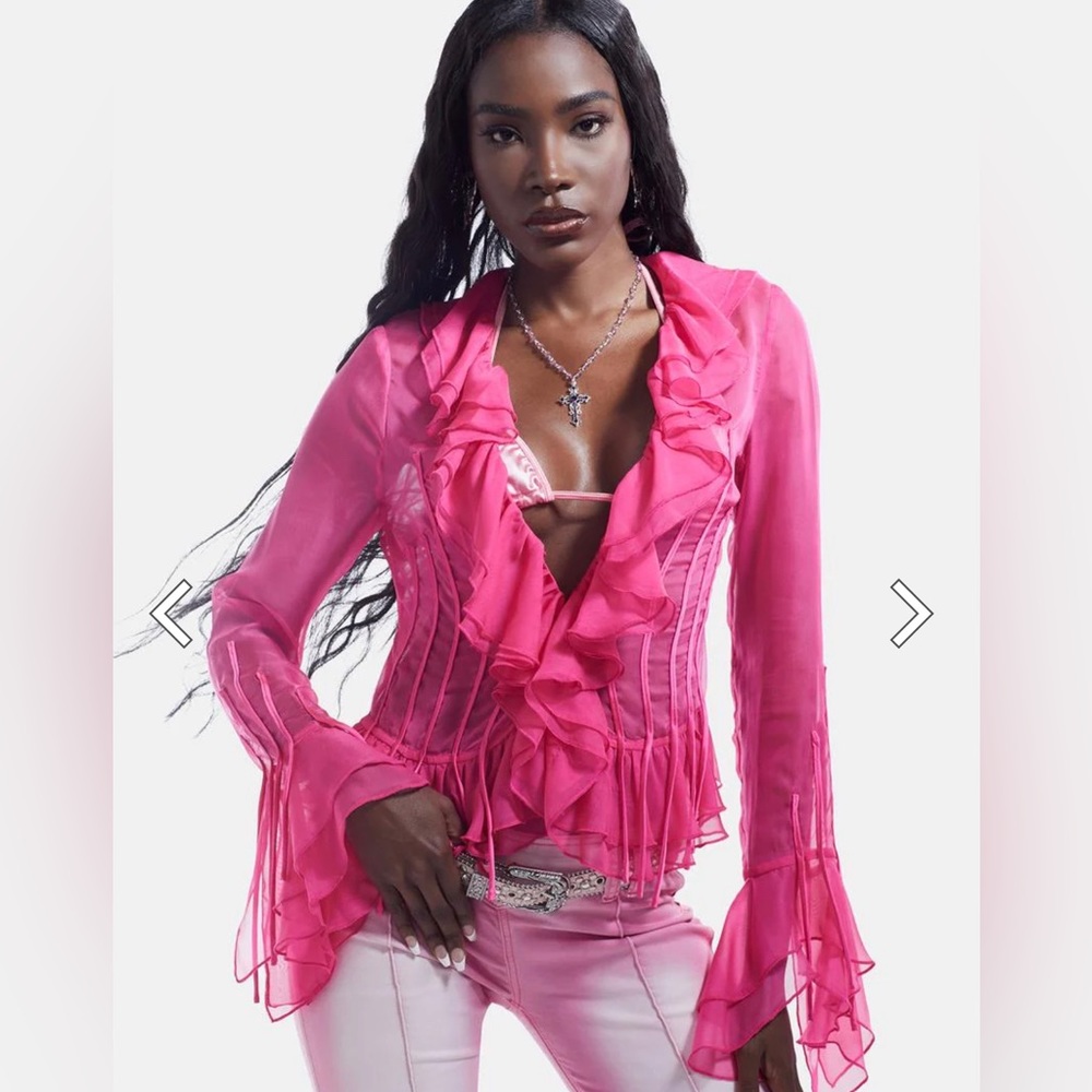 Pink Chiffon Summer top🏝️